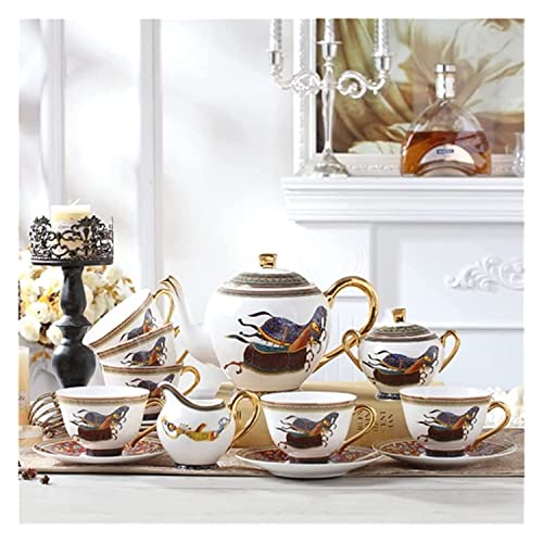 American Retro Horse Ritual Bone China Coffee Cup Saucer teapot Teacup Afternoon Tea Flower Tea Set Coffee Set Wedding Gift Gift Box