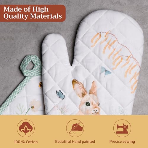 100% Cotton Oven Mitt & Pot Holder Set (2 Count)
