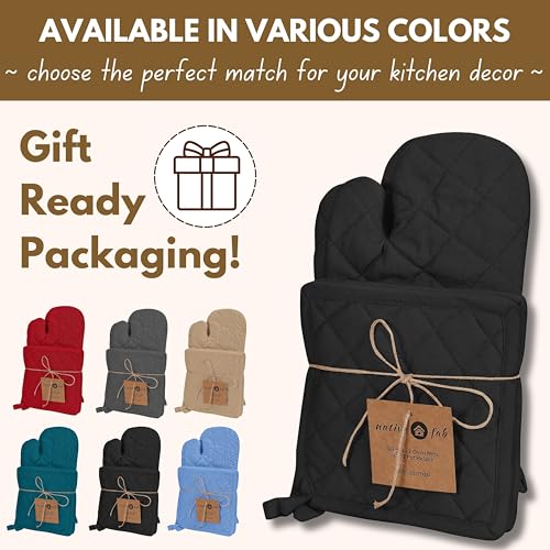 Pot Holders and Oven Mitts Sets for Kitchen Heat Resistant