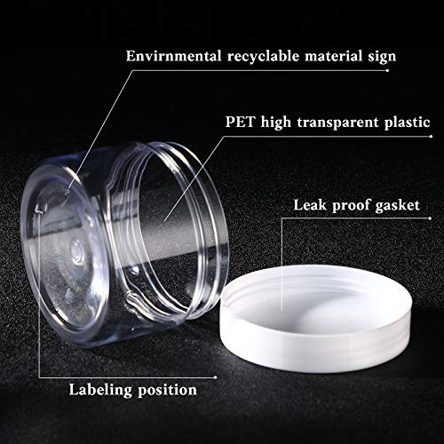 4 Pcs Plastic Jars Wide Mouth with Lids (6 Ounce)