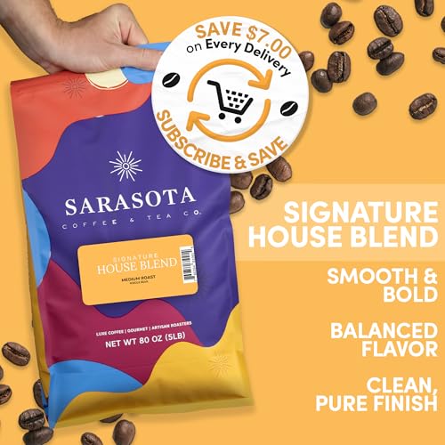 Sarasota Coffee Whole Bean Signature House Breakfast Blend (80 Ounce)