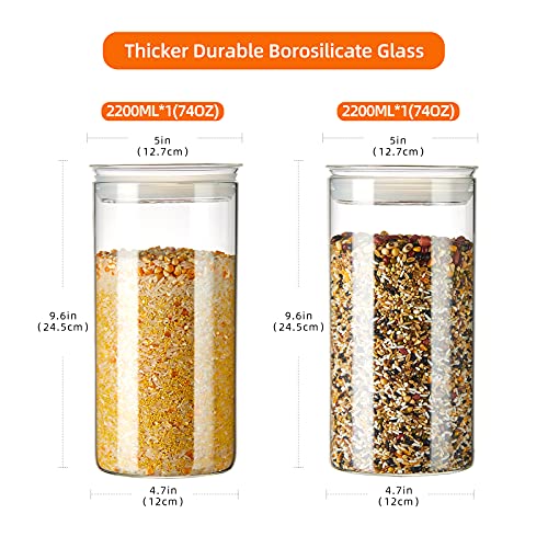 74oz Glass Canisters with Airtight Lid (2 Count)