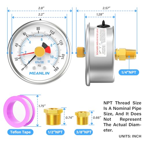 0~160Psi Stainless Steel 1