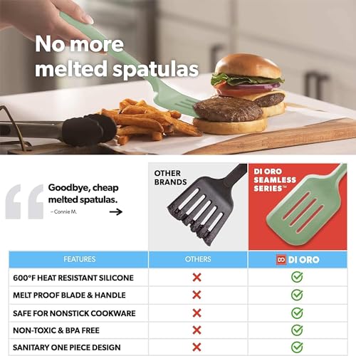 DI ORO Silicone Turner Spatula Set (4 Count)