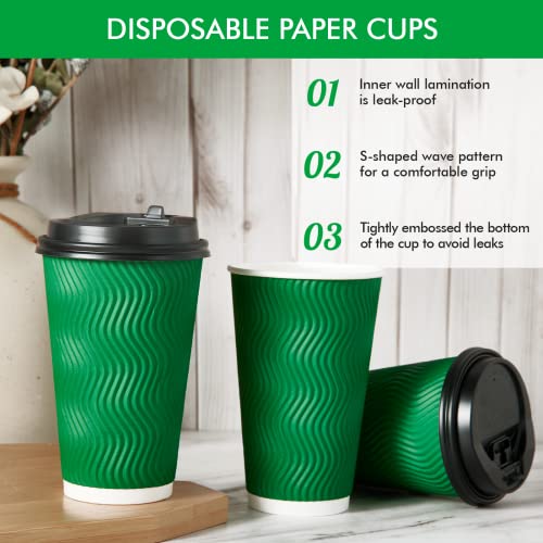 80 Count 16 oz Coffee Cups with Lids