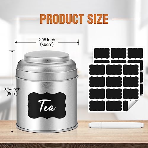 Tea Tin with Airtight Double Lids for Loose Leaf Tea Storage (12 Count)