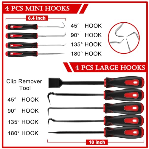 17Pcs Mechanic Hook and Pick Tool Set & Car Trim Removal Kit (17 Count)
