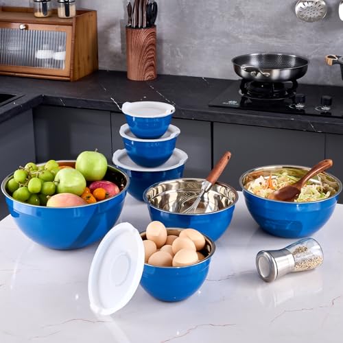 Blue Mixing Bowls With Airtight Lids