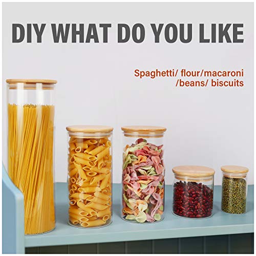 15 Pack 6 oz Glass Jars With Bamboo Lids for Kitchen (15 Count)