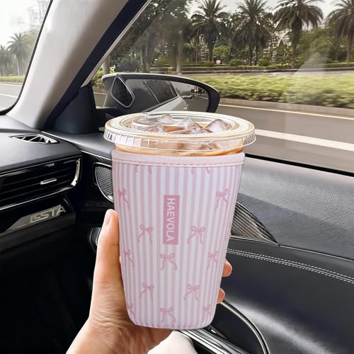 Reusable Insulated Neoprene Iced Coffee Cup Sleeve (3 Count)