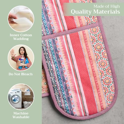 Double Oven Mitts 100% Cotton Double Oven Glove