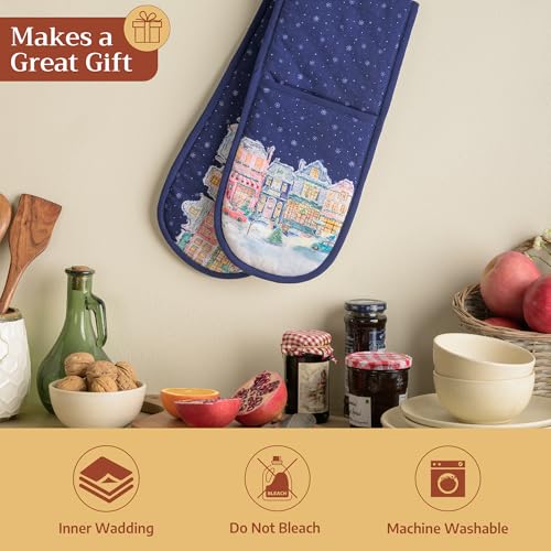 Double Oven Mitts 100% Cotton Double Oven Glove