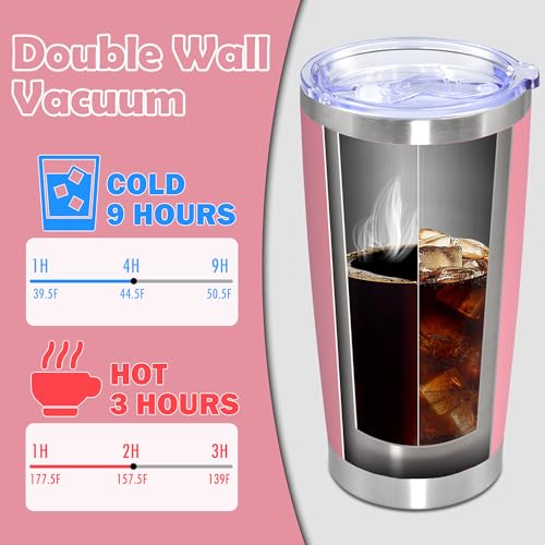 20oz Tumbler Stainless Steel Tumbler Coffee Tumbler with Lid Pink