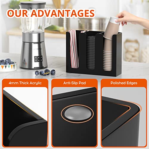 Acrylic Coffee Cup and Lid Storage Organizer Holder