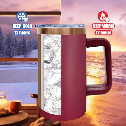 22oz Insulated Coffee Mug Bulk with Handle and Lid Red (4 Count)