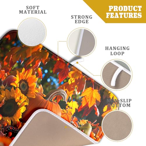 Fall Harvest Pumpkin Dish Drying Mat for Kitchen Counter