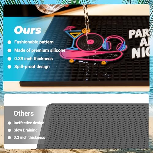 Neon Tiki Black Bar Mat 18 x 12 Inch