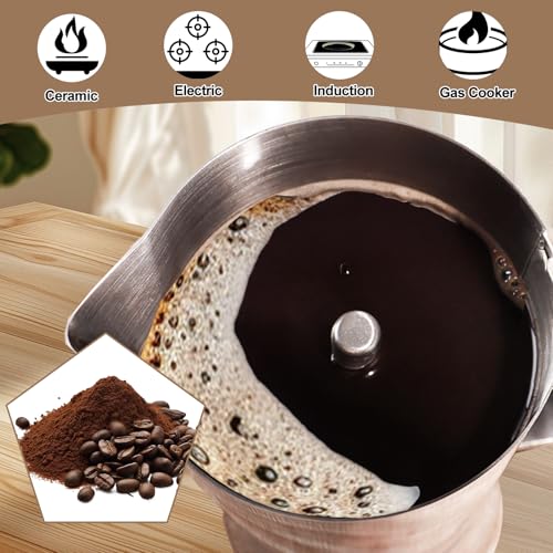 304 Thickened Stainless Steel Uncoated 4 Cup Moka Pot Coffee Maker
