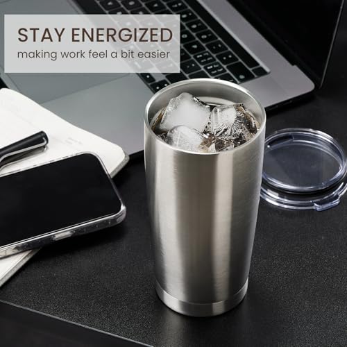 20oz Tumbler 8 Pack Double Wall Vacuum Insulated Travel Mug Bulk (8 Count)
