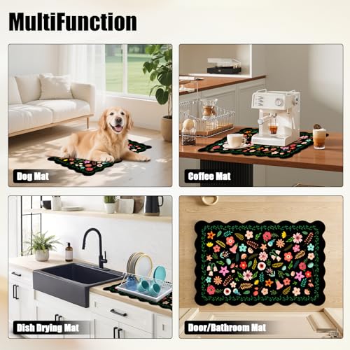 Scalloped Dish Drying Mats for Kitchen Counter
