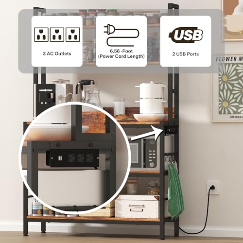 Kitchen Baker’s Rack with Power Outlet