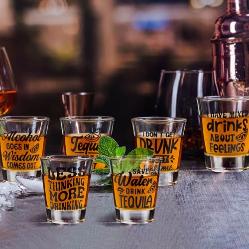 24 Pieces Funny Friends Shot Glasses Funny Friends Shot Glasses Clear Shot Glass Cups with Heavy Base for Adult Small Glass Shot Cups 1.75 oz Shot Glass for Best Friends (24 Count)
