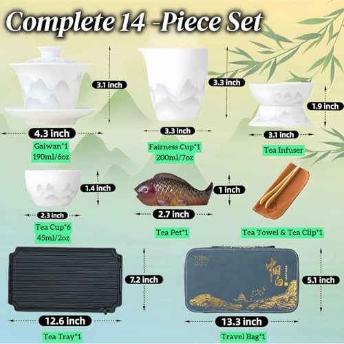 14 Piece Chinese Gongfu Tea Set (6 Ounce)