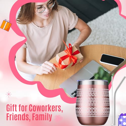 4 Pcs 12 oz Funny Message Coffee Mug Birthday White Elephant Gifts Stainless Steel Insulated Tumblers Wine Cup Gag Gift for for Employee Appreciation Coworkers Friends Father (4 Count)