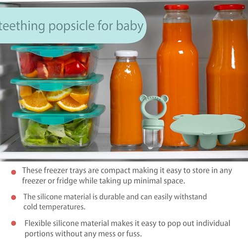 Silicone Baby Food Freezer Tray with Teething Popsicle Molds