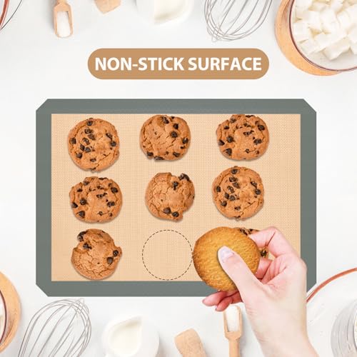 2 Half & 1 Quarter Silicone Baking Mat (3 Count)