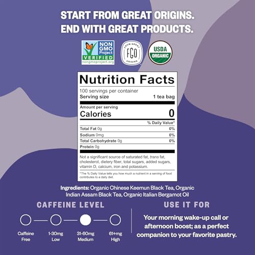 Organic Earl Grey Black Tea (100 Count)