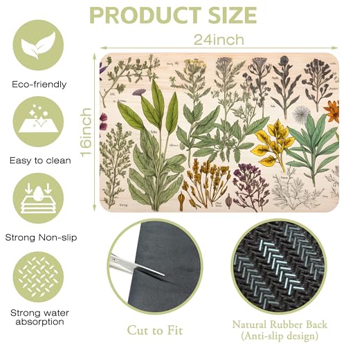 Dish Drying Mat for Kitchen Counter Absorbent Dish Coffee Mat 16"X24"