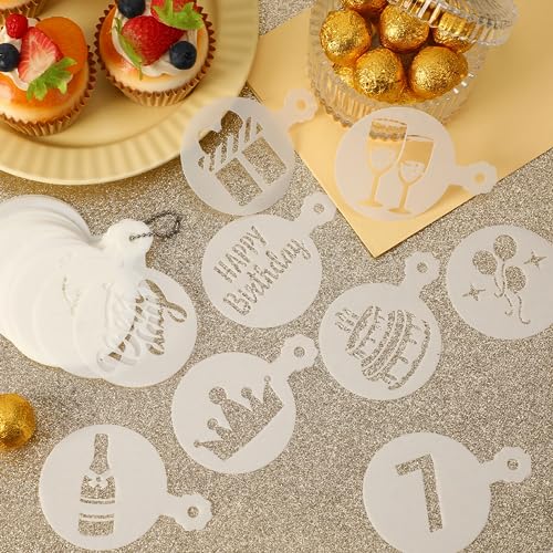 Birthday Cookie Stencils 36 Pcs Reusable Templates for Cake Baking (36 Count)