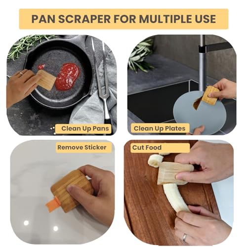 Bamboo Pan & Pot Scraper Tool (6 Count)