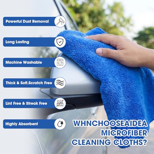 30 Pcs 16 x 24 Inch Edgeless Microfiber Plush Towels for Cars Detailing Drying Wash Polishing Absorbent Cleaning Cloths (30 Count)