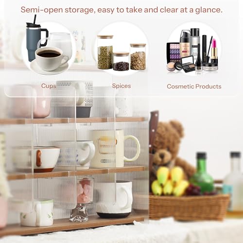 Mug Shelf 4 Tier Walnut Coffee Cup Displays
