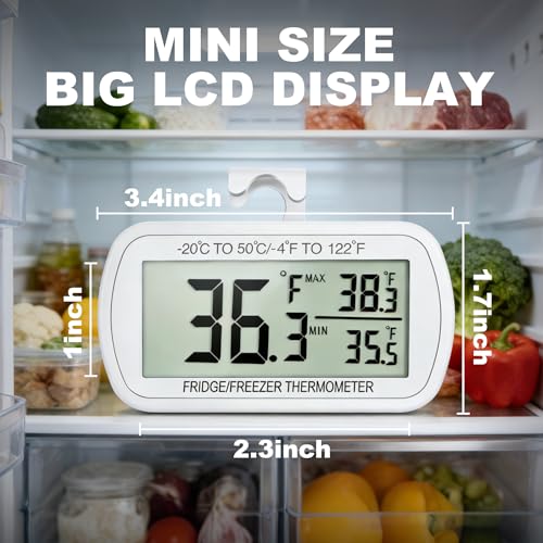 Waterproof Refrigerator Fridge Thermometer (2 Count)