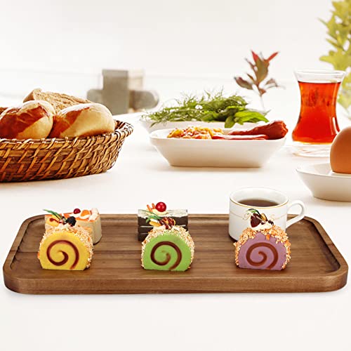 Large Wooden Serving Tray for Decor Charcuterie Boards Acacia Wood Platters