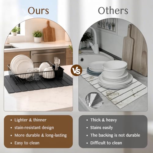 Extra Large Stone Dish Drying Mat for Kitchen Counter