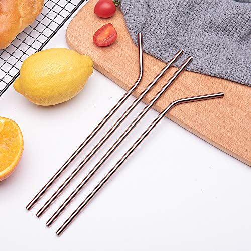 Rose Gold Metal Straws (4 Count)