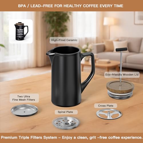 Ceramic French Press 22oz (22 Ounce)