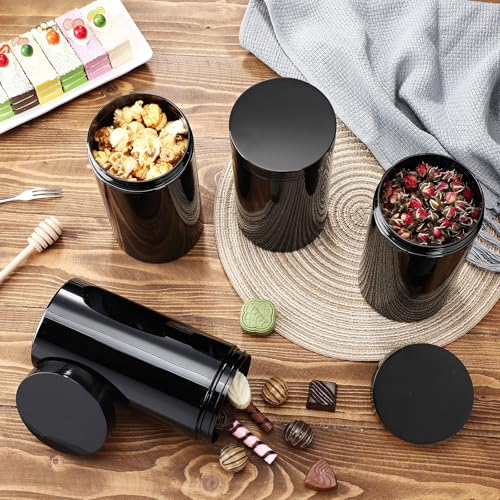 4 Pcs Plastic Jars Wide Mouth with Lids (4 Count)
