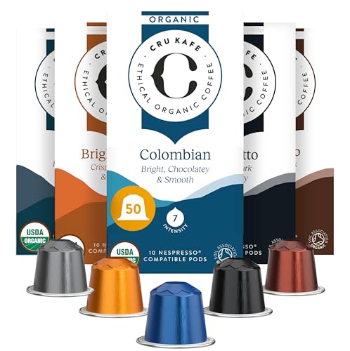 Organic Coffee Pods Variety Pack Compatible with Nespresso Original Line Machines (50 Count)