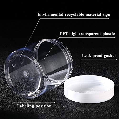4 Pcs Plastic Jars Wide Mouth with Lids (8 Ounce)