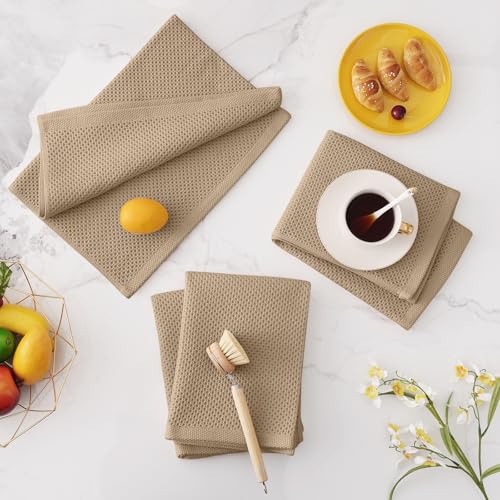 100% Cotton Oversized Waffle Weave Kitchen Towels 6 (6 Count)