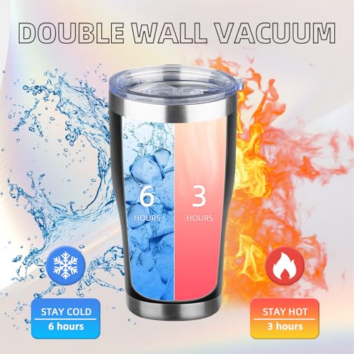 20oz Insulated Tumbler with Lid Straw Travel Coffee Mug (4 Count)