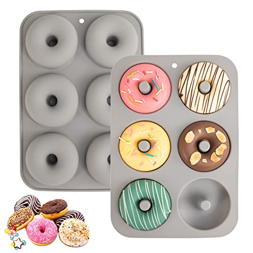 Non Stick Silicone Donut Pan for 6 Doughnuts (3.5 Count)