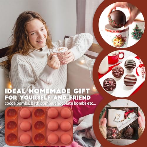 Hot Chocolate Cocoa Bomb Molds Hemisphere Silicone 2 Inch 4 Pack