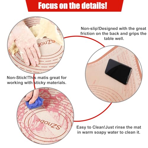 Silicone Pastry Mat 36X24 inch Baking Mat for Rolling Dough