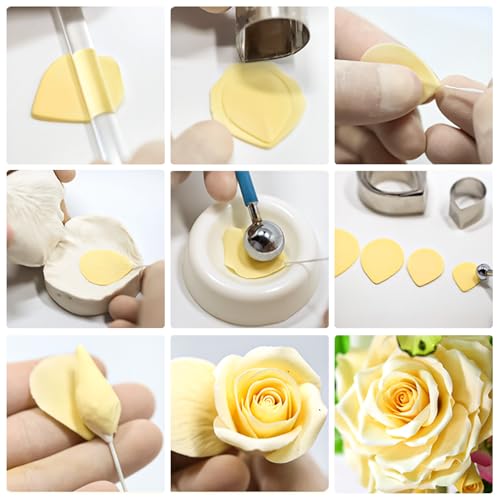 23pcs set Rose Petal Cutter Set Gum Paste Fondant Cake Cutters kitchen Supplies Baking Mould